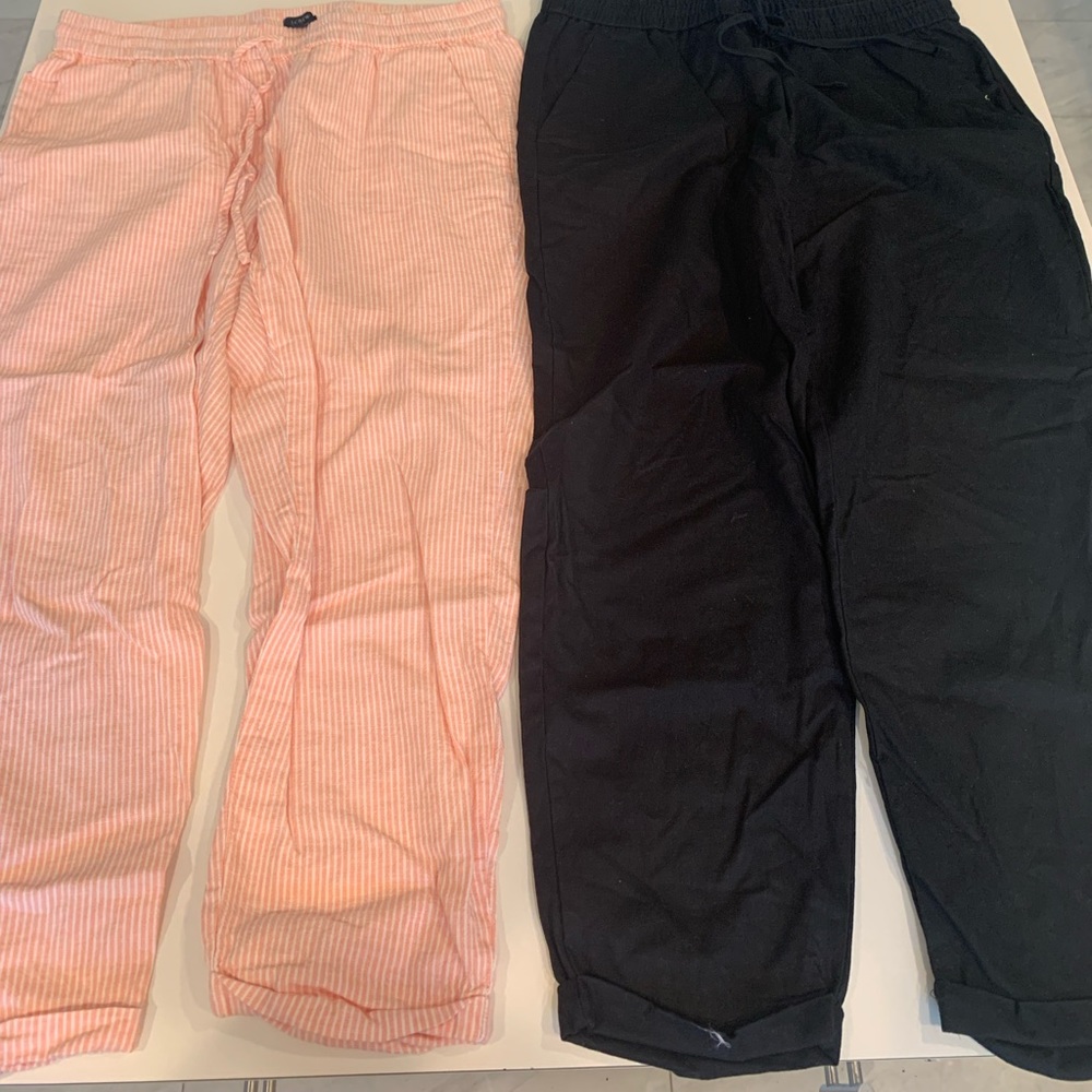 Two pairs JCrew linen pants